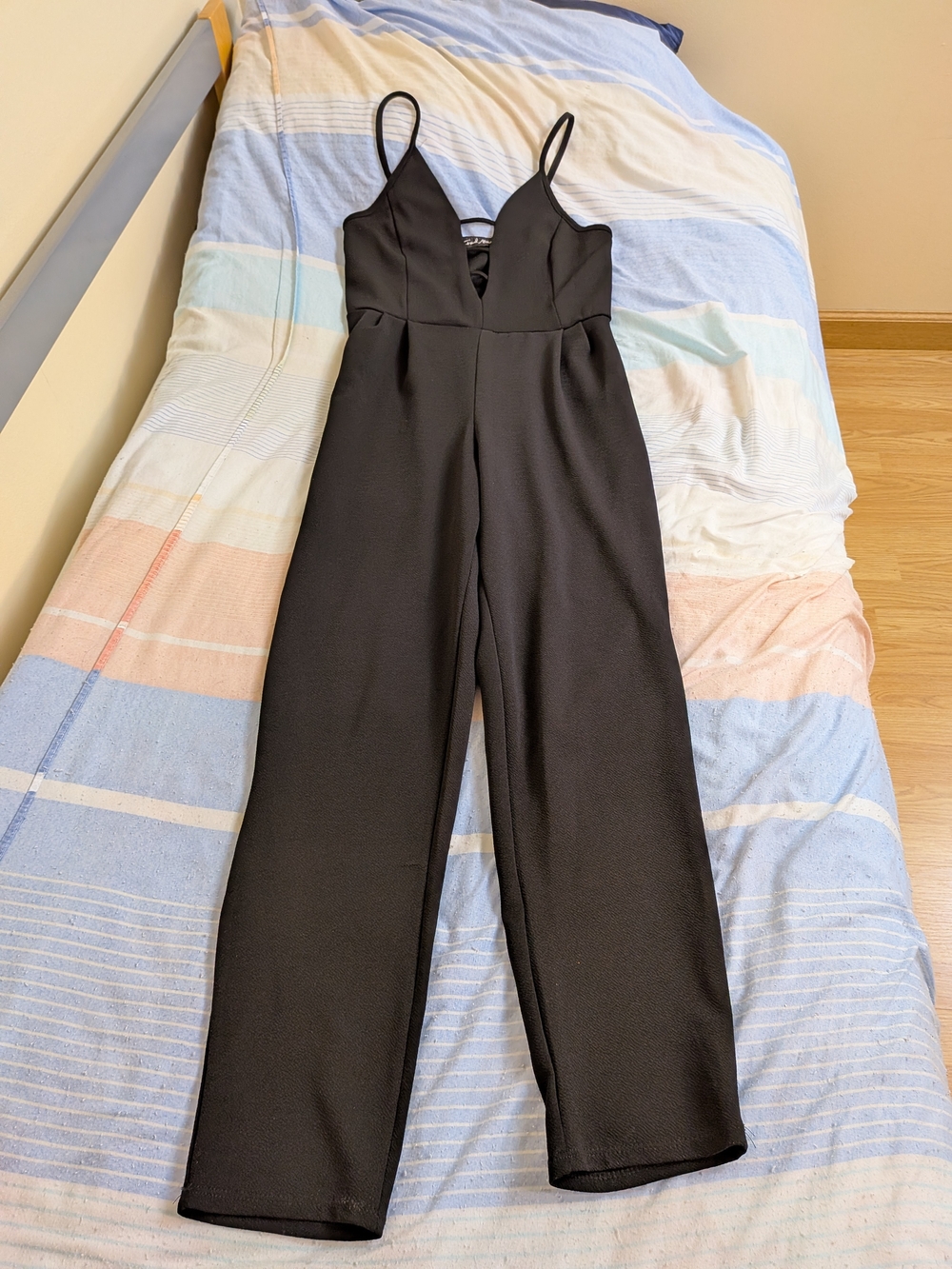 Black Spaghetti-Strap Jumpsuit